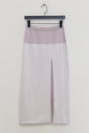 SWAYING/KNIT wool double-sided contrast slit skirt SW24SS3B30 white